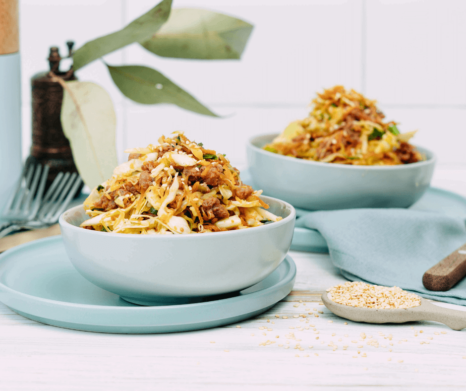 Two bowls of Easy Keto Egg Roll