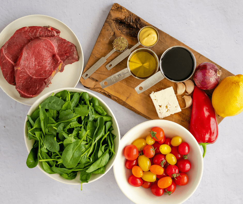 ingredients for Balsamic Steak Salad
