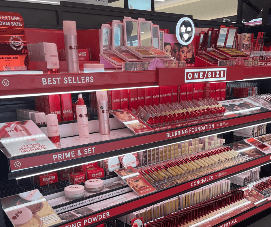 makeup display inside Sephora store