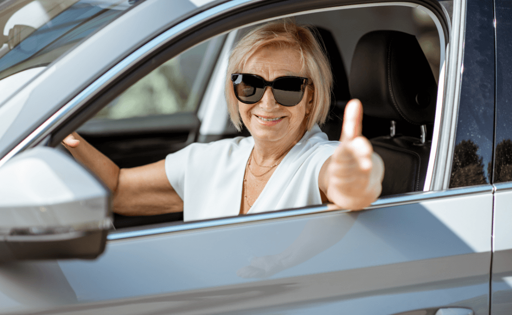 Woman inside a car