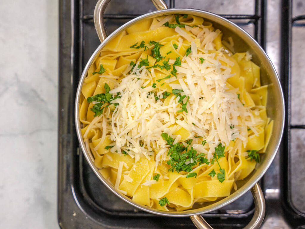 Buttered pappardelle