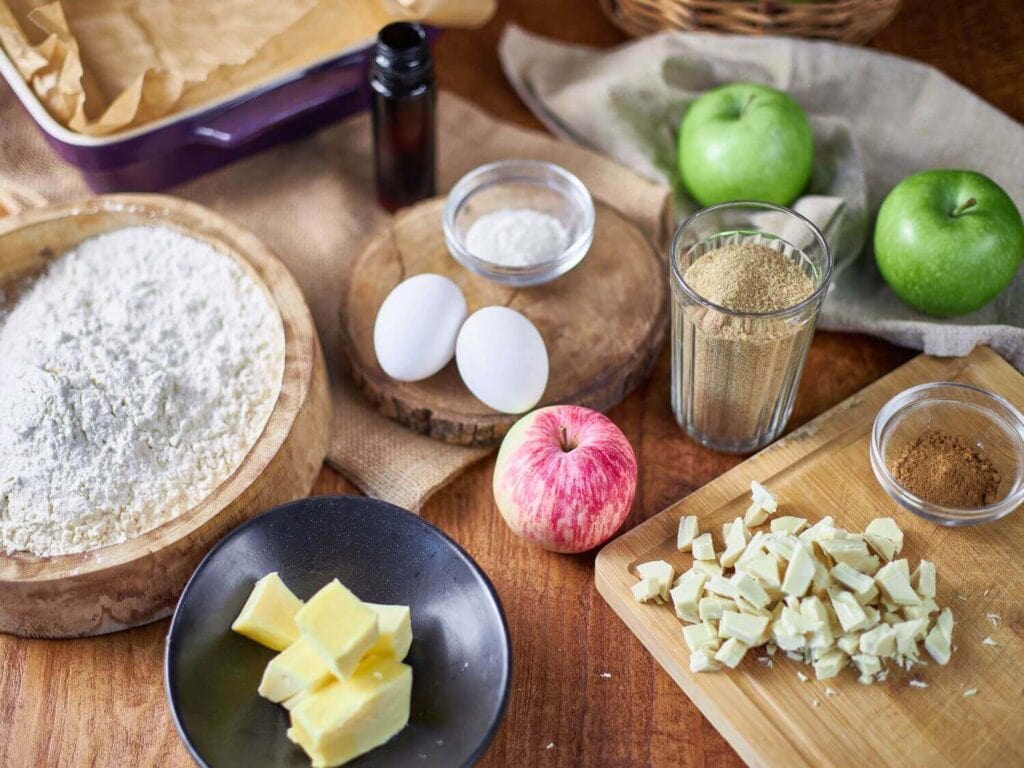 Cinnamon Apple Blondies ingredients