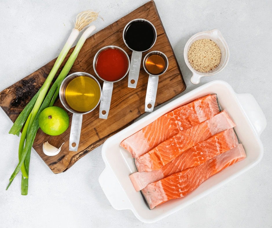 Ingredients for Honey Sriracha Salmon recipe