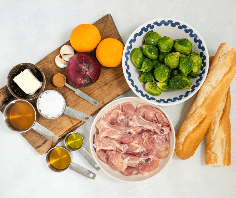 Ingredients for Orange Chicken With Brussels Sprouts