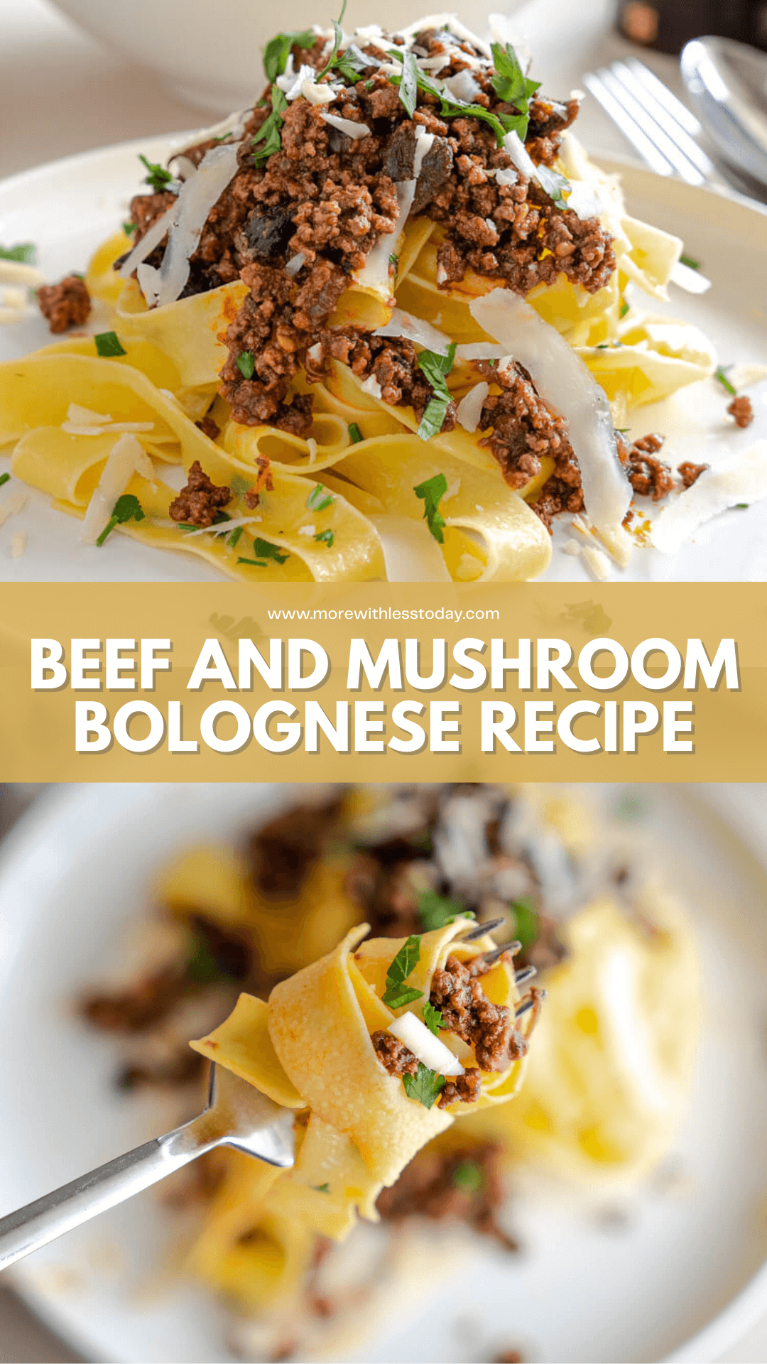 PIN for Easy Beef and Mushroom Bolognese Recipe