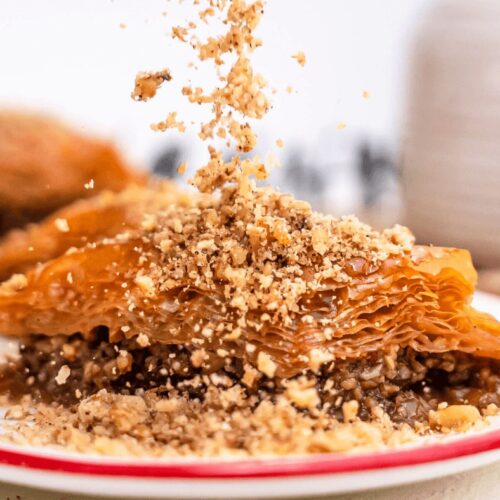 A serving of Easy Honey Walnut Baklava