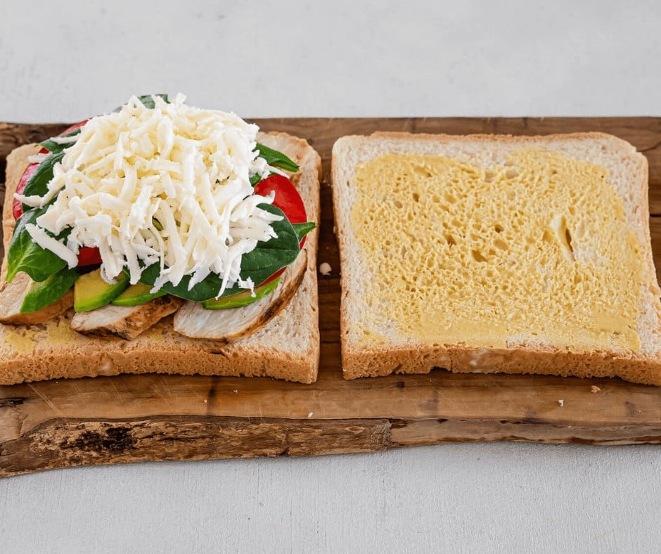 Arranging the ingredients for the panini