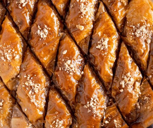 Diamond slices of Honey Walnut Baklava