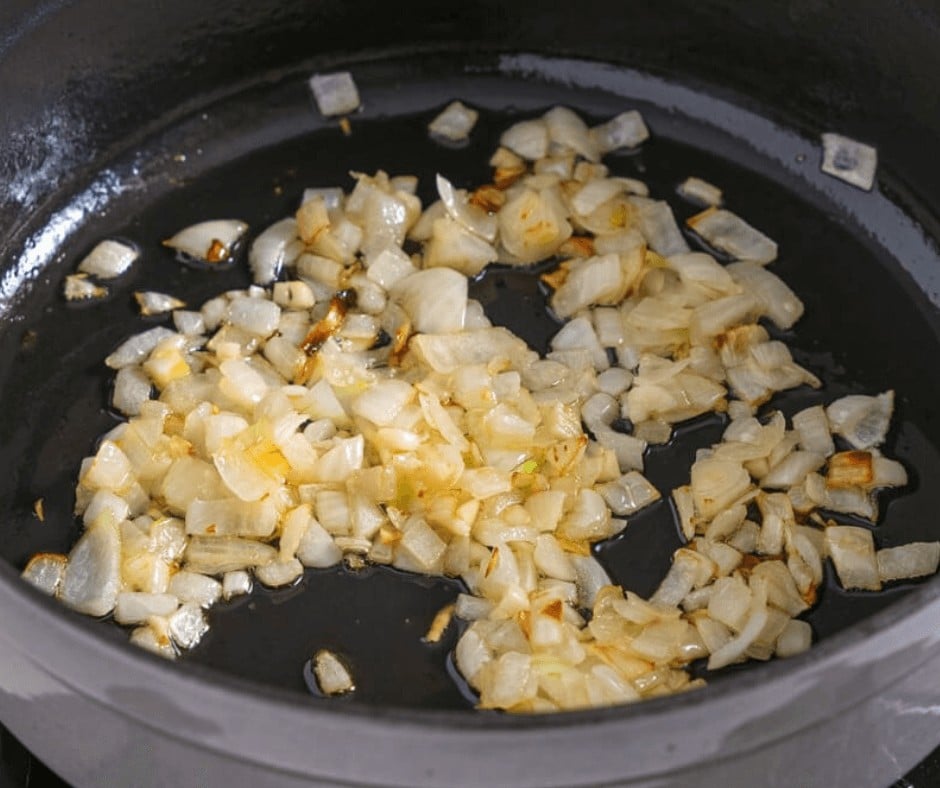 Frying onions