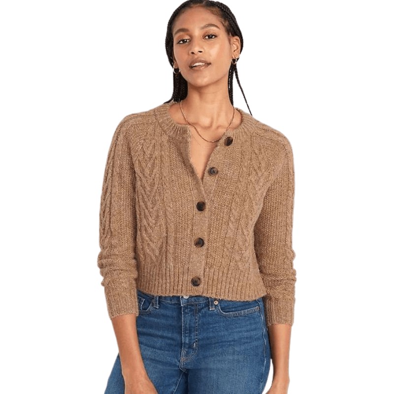 Heathered Cable-Knit Cardigan Sweater - Old Navy Capsule Wardrobe