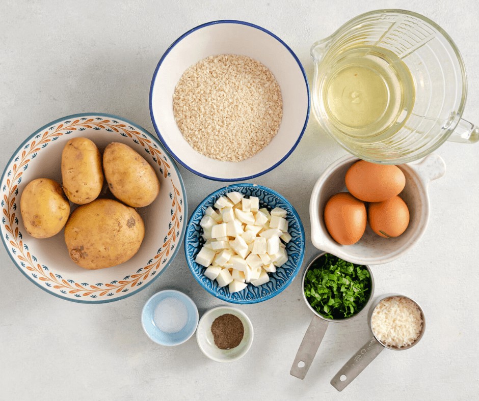 Ingredients for Cheesy Potato Croquettes