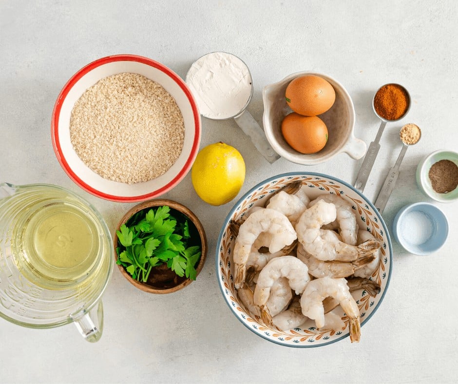 Ingredients for Crispy Panko Fried Shrimp