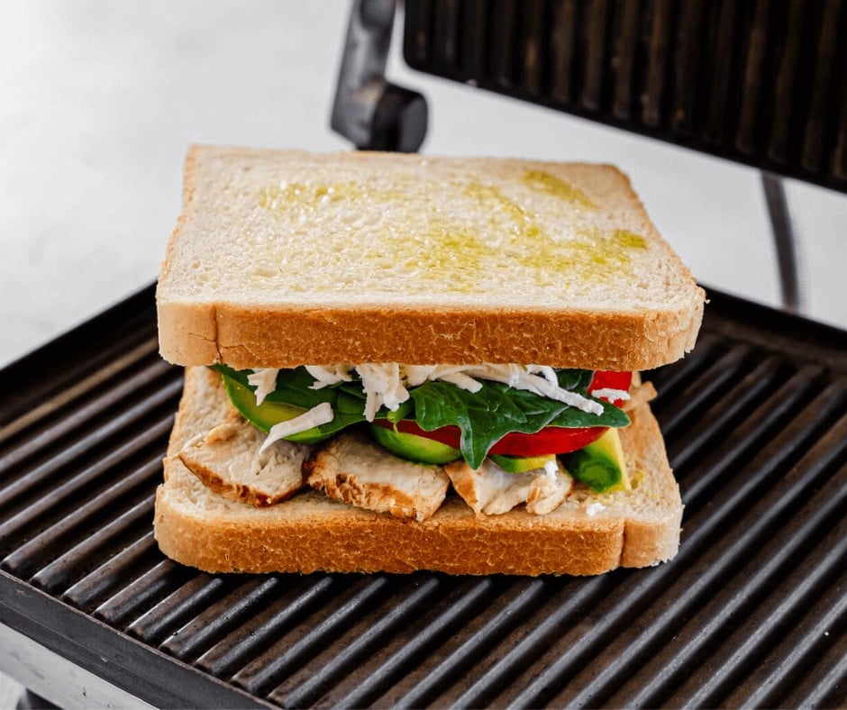 Sandwich on a panini press