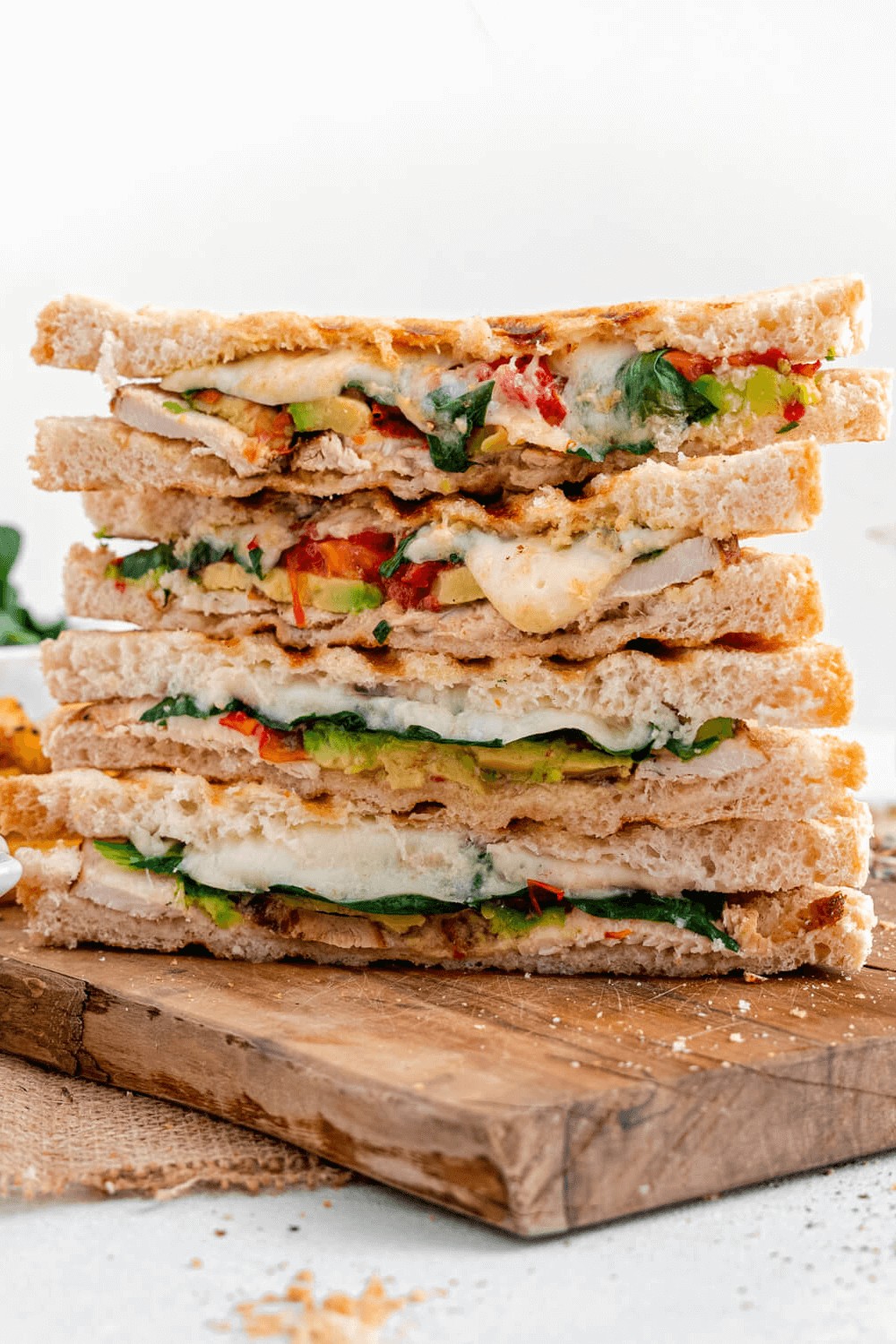 Slices of Chicken and Avocado Panini