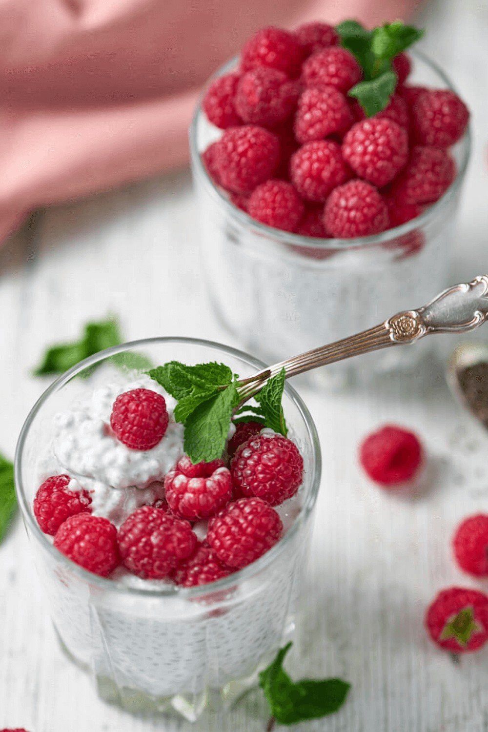 Two servings of Easy Overnight Keto Chia Pudding