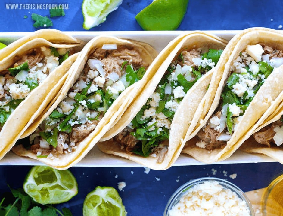 Carnitas Tacos with Slow Cooker Pork Shoulder - Recipes for Taco Tuesday