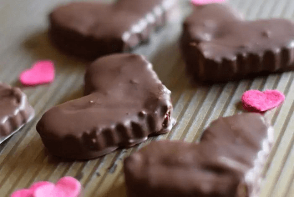 Chocolate Peanut Butter Heart Valentines