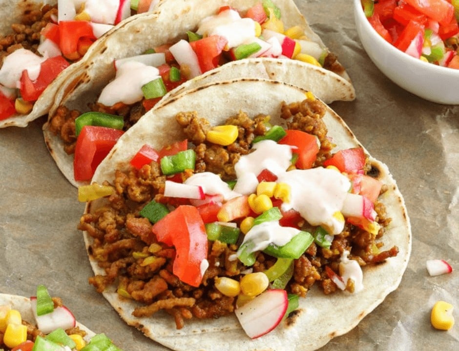 Curry Beef Tacos with Sweet Corn Salsa