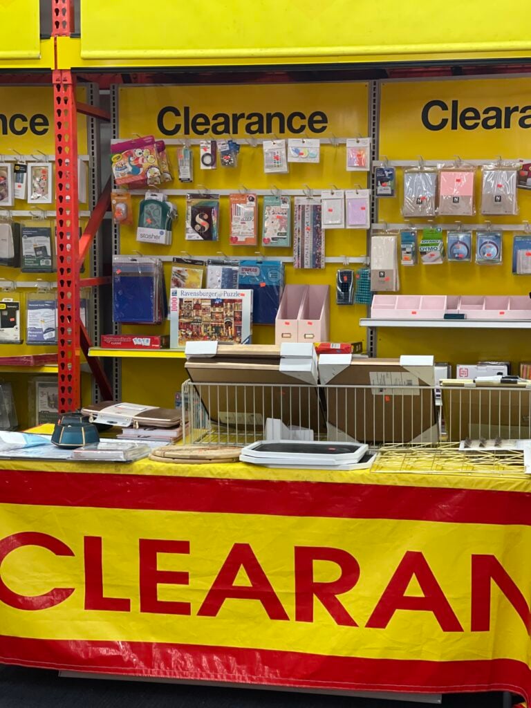 photo of clearance table at Staples