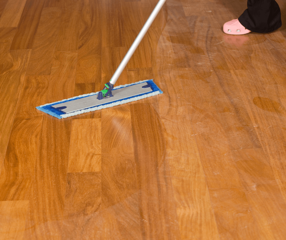 Mopping hardwood floor