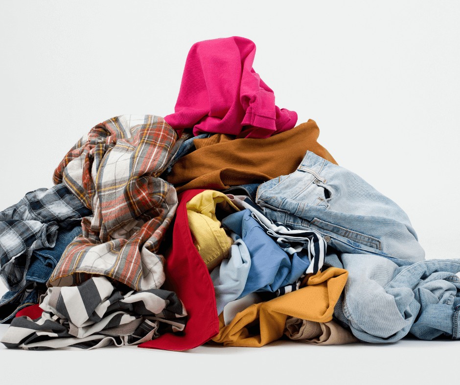 A pile of clothes with different colors