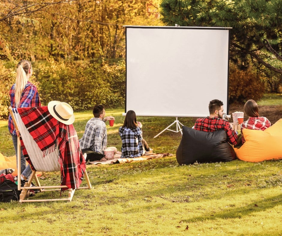 An outdoor movie with friends