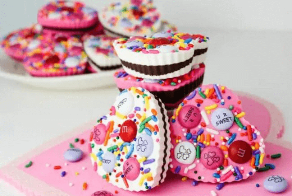 Candy Hearts with Layers of Chocolate