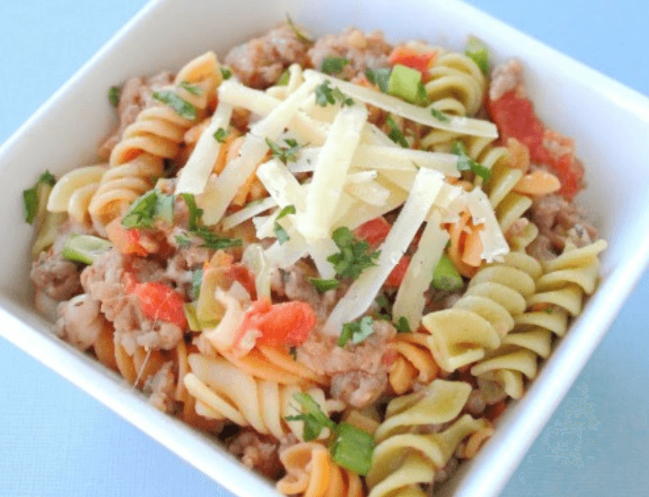 Cheesy Italian Sausage Pasta - Dinners for Around $5 Per Person