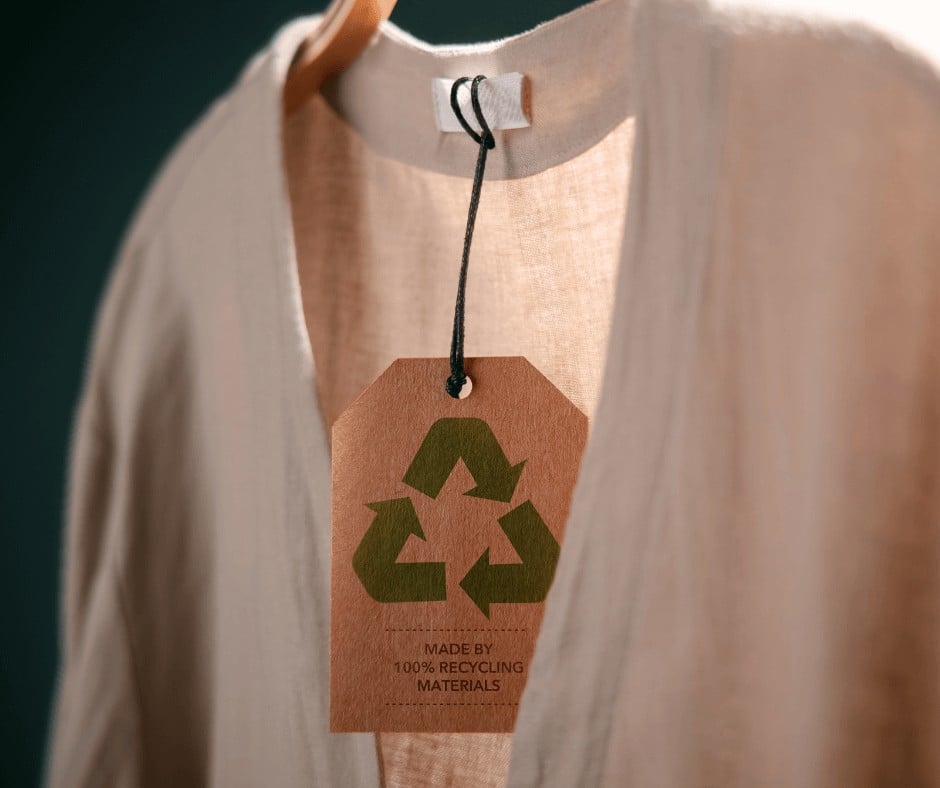 Cloth with a recycle tag