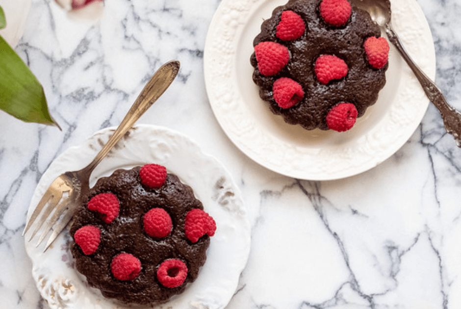 Dark Chocolate and Raspberry Brownie Tarts