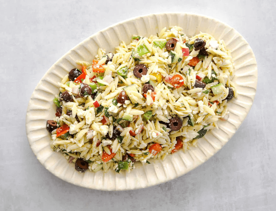 Greek Orzo Salad - Salmon Side Dishes