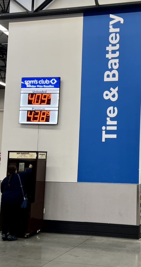 Tire and Battery sign at Sam's Club
