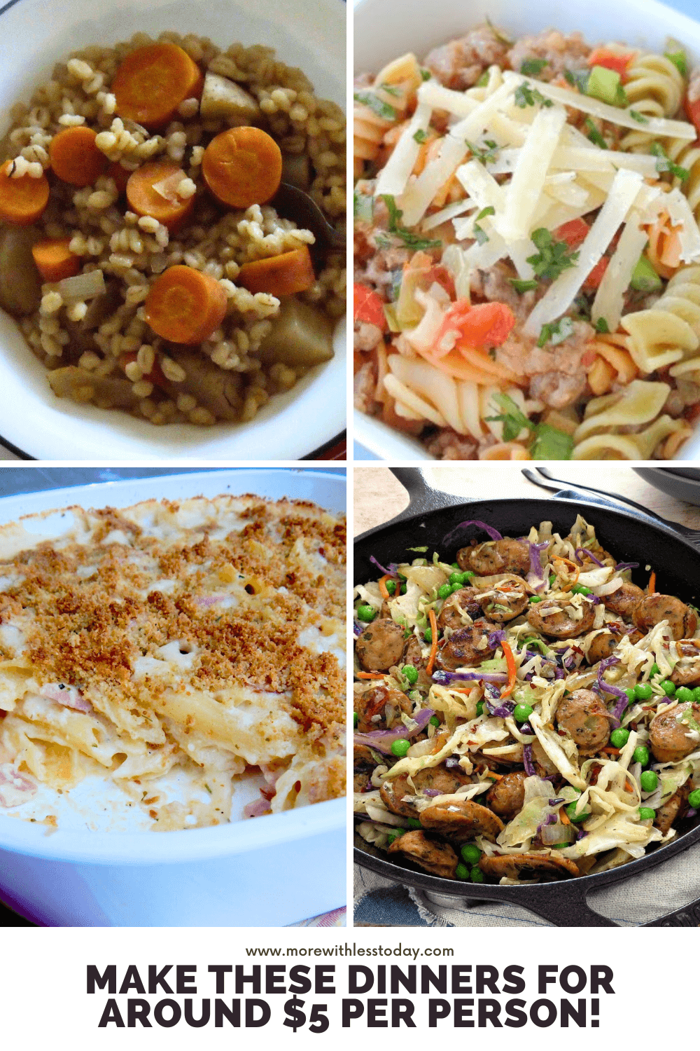 Make These Dinners for Under $5 - Tasty, Cheap and Easy Meals!