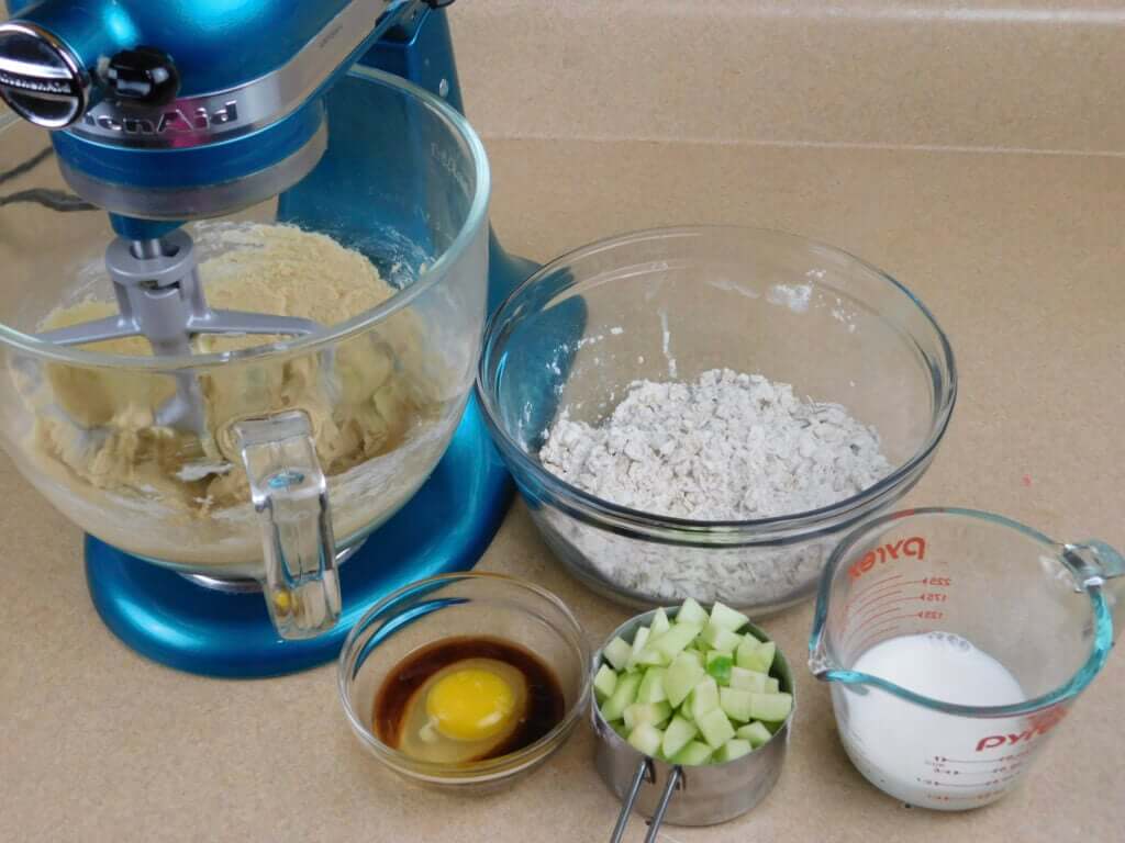 Mixing the ingredients for Apple Oatmeal Cookies recipe