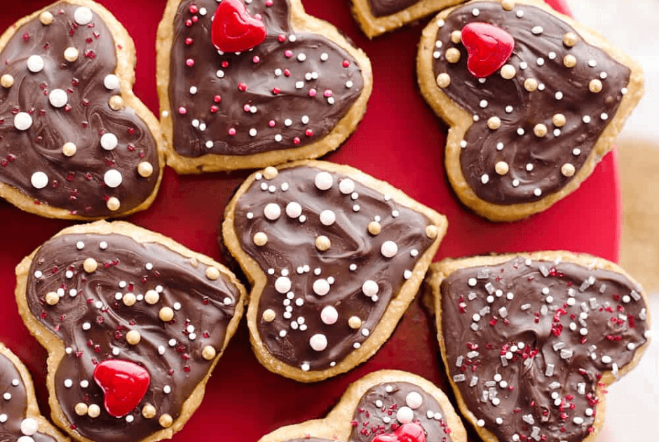 Peanut Butter Buckeye Brownie Hearts