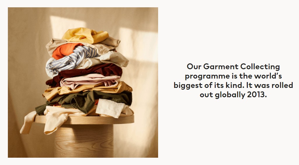 Recycle clothes at H&M