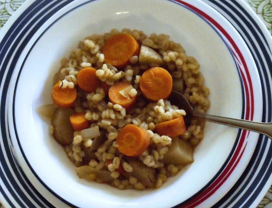 Slow Cooker Vegan Barley Stew 