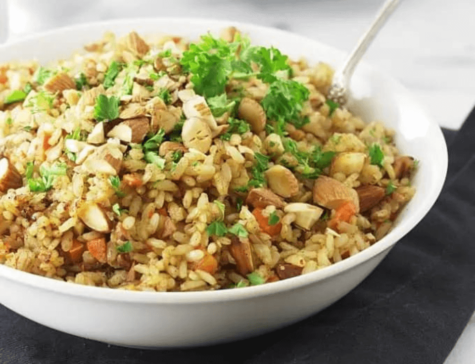 Sprouted Brown Rice Pilaf