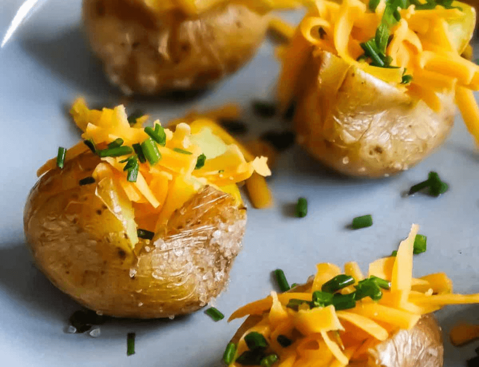 Twice Baked Potatoes with Cheddar and Chives