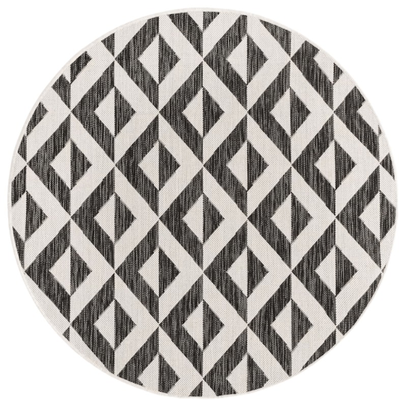 Unique Loom - 4x4 Round Indoo Outdoor-Geometric Rug