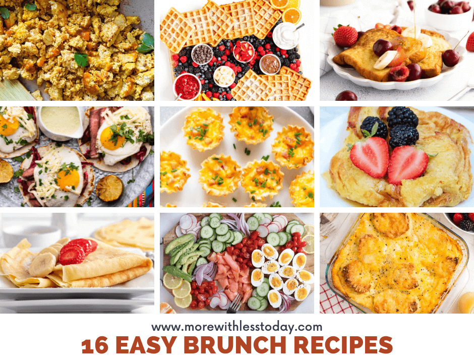 16 Easy Brunch Recipes collage of recipes