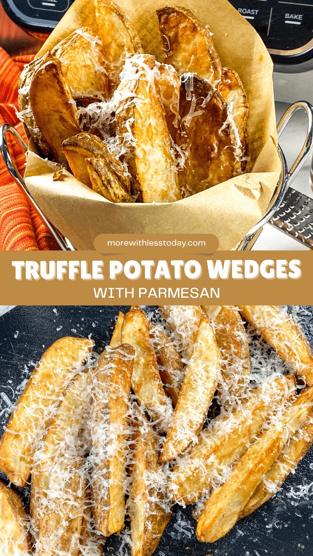Air Fryer Truffle Potato Wedges with Parmesan pin
