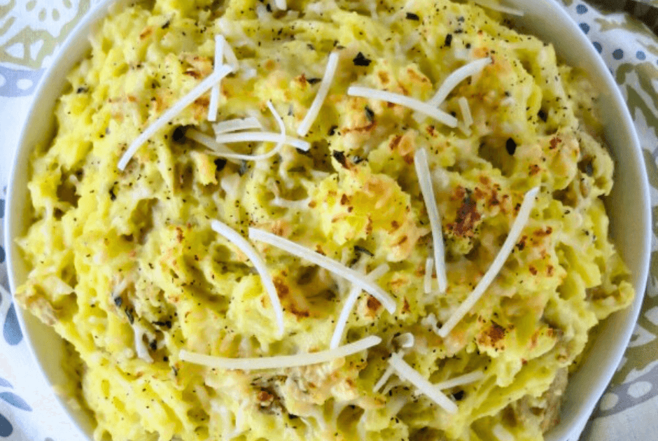 Chunky Parmesan Smashed Potatoes