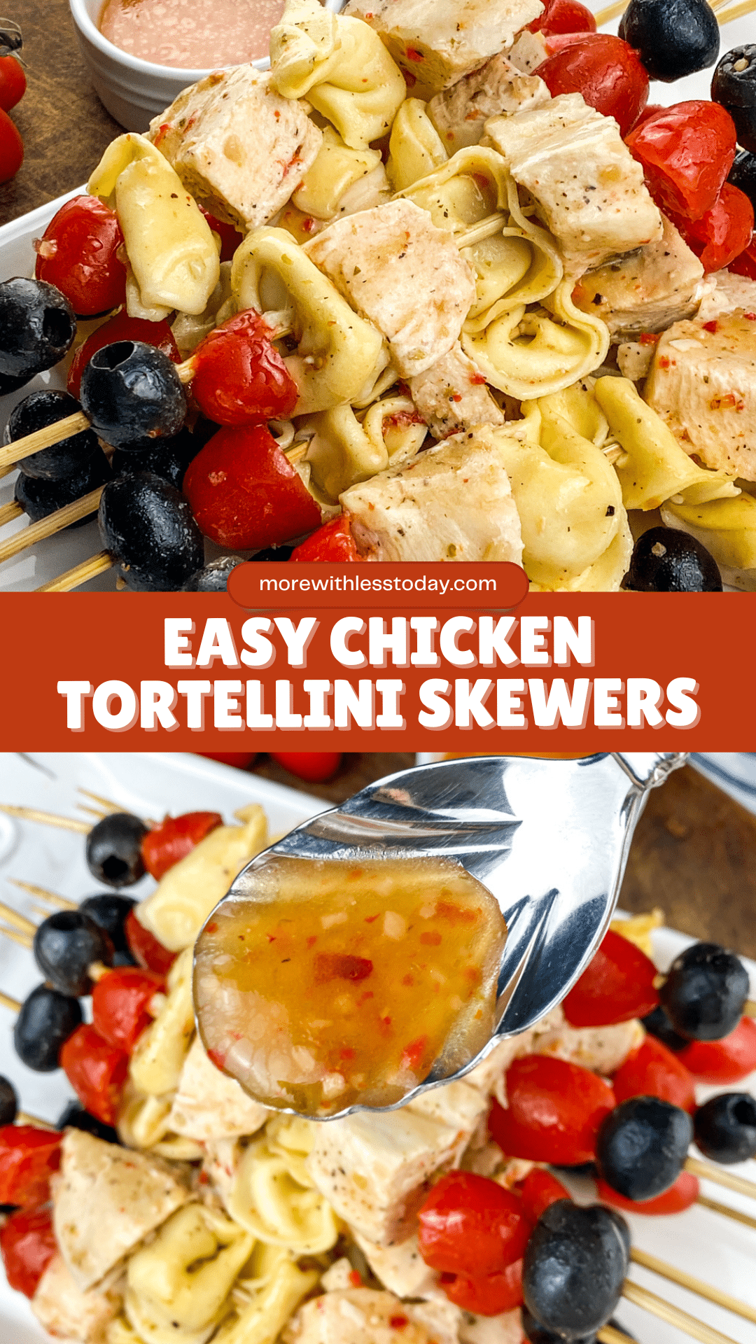 Easy Chicken Tortellini Skewers - PIN