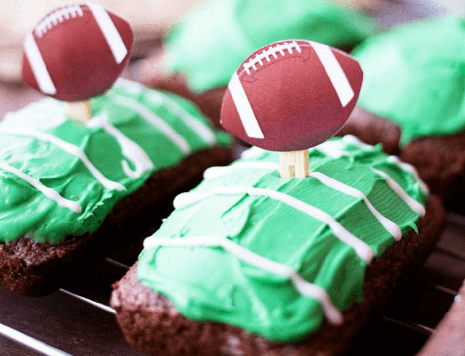 Easy Football Field Brownies