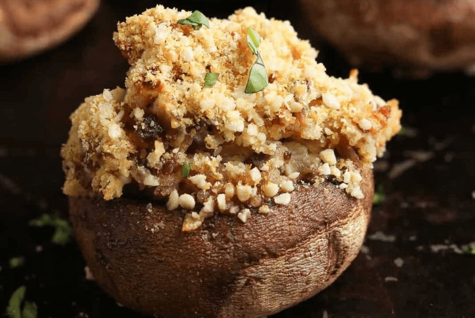 Easy Vegan Stuffed Mushrooms