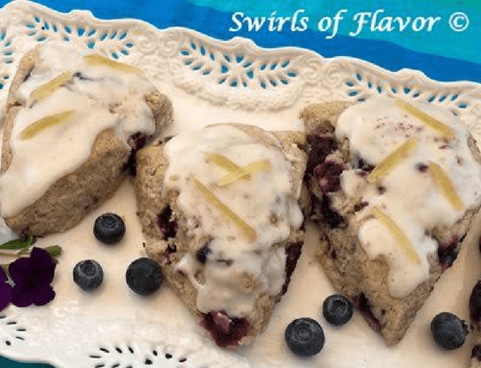 Ginger Glazed Blueberry Scones