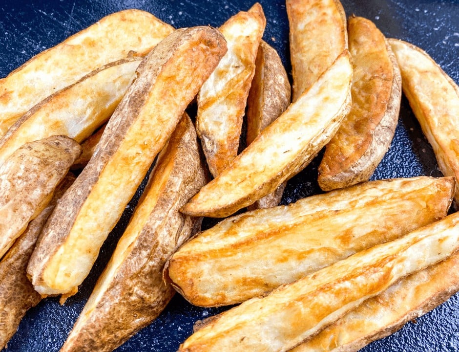 Golden brown potato wedges