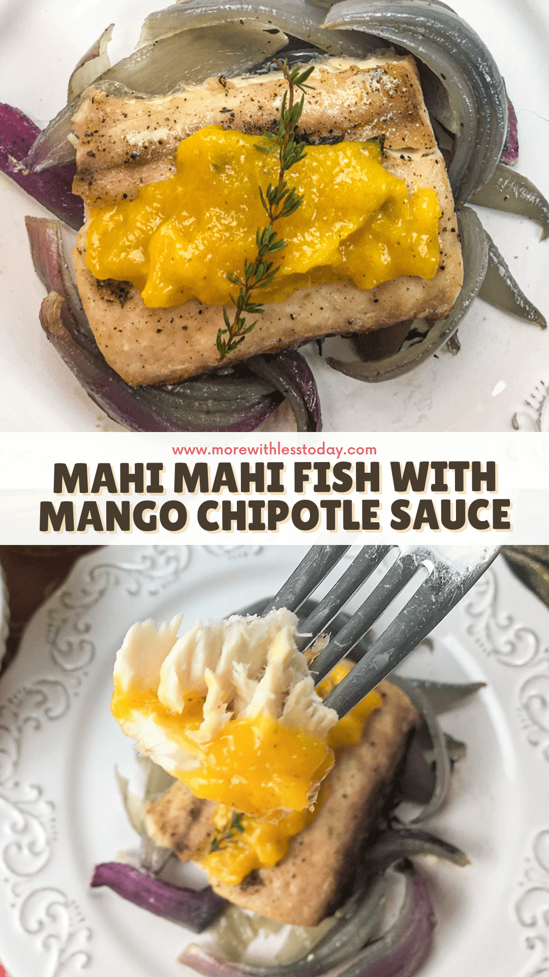 Mahi Mahi Fish with Roasted Mango Chipotle Sauce - PIN