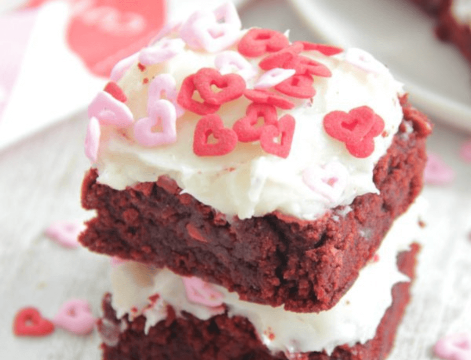 Red Velvet Brownies With Cream Cheese Frosting